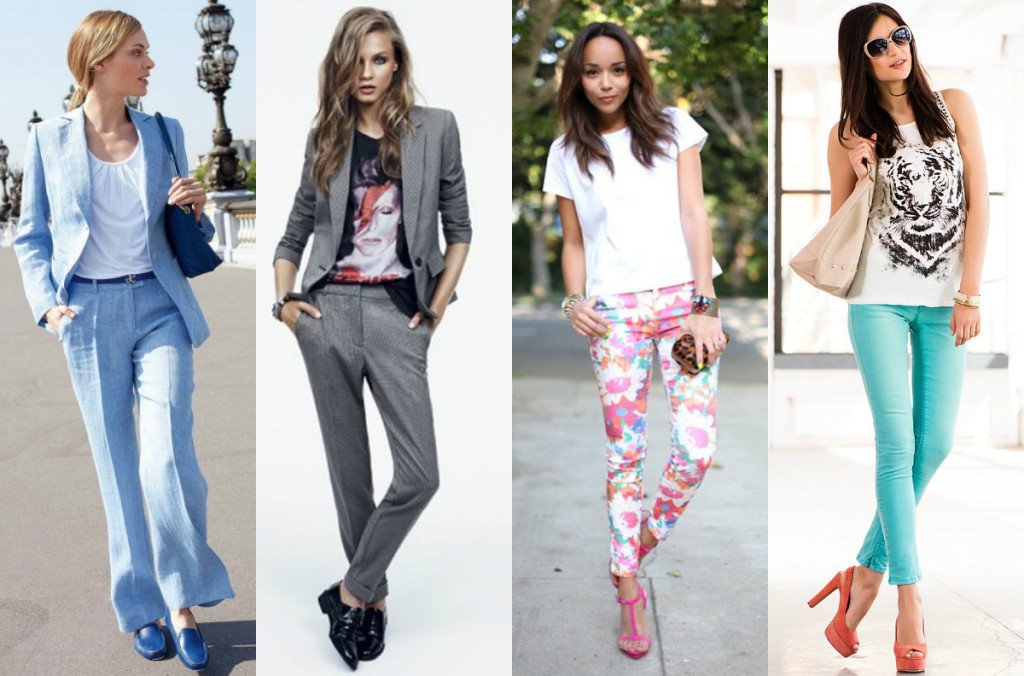 Советы с чем носить цветные брюки — модные сочетания и комплекты