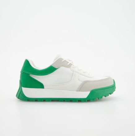 Бело-зеленые кроссовки