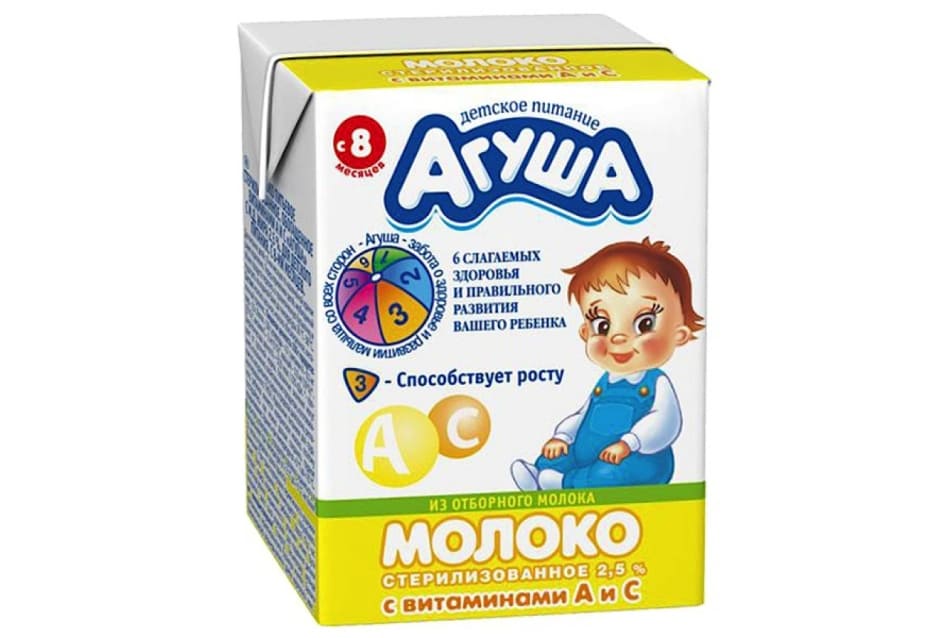 Молоко «Агуша» для ребенка в 8 месяцев